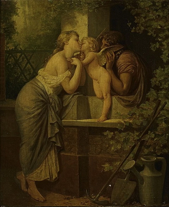 Cupido e una giovane coppia, 1882